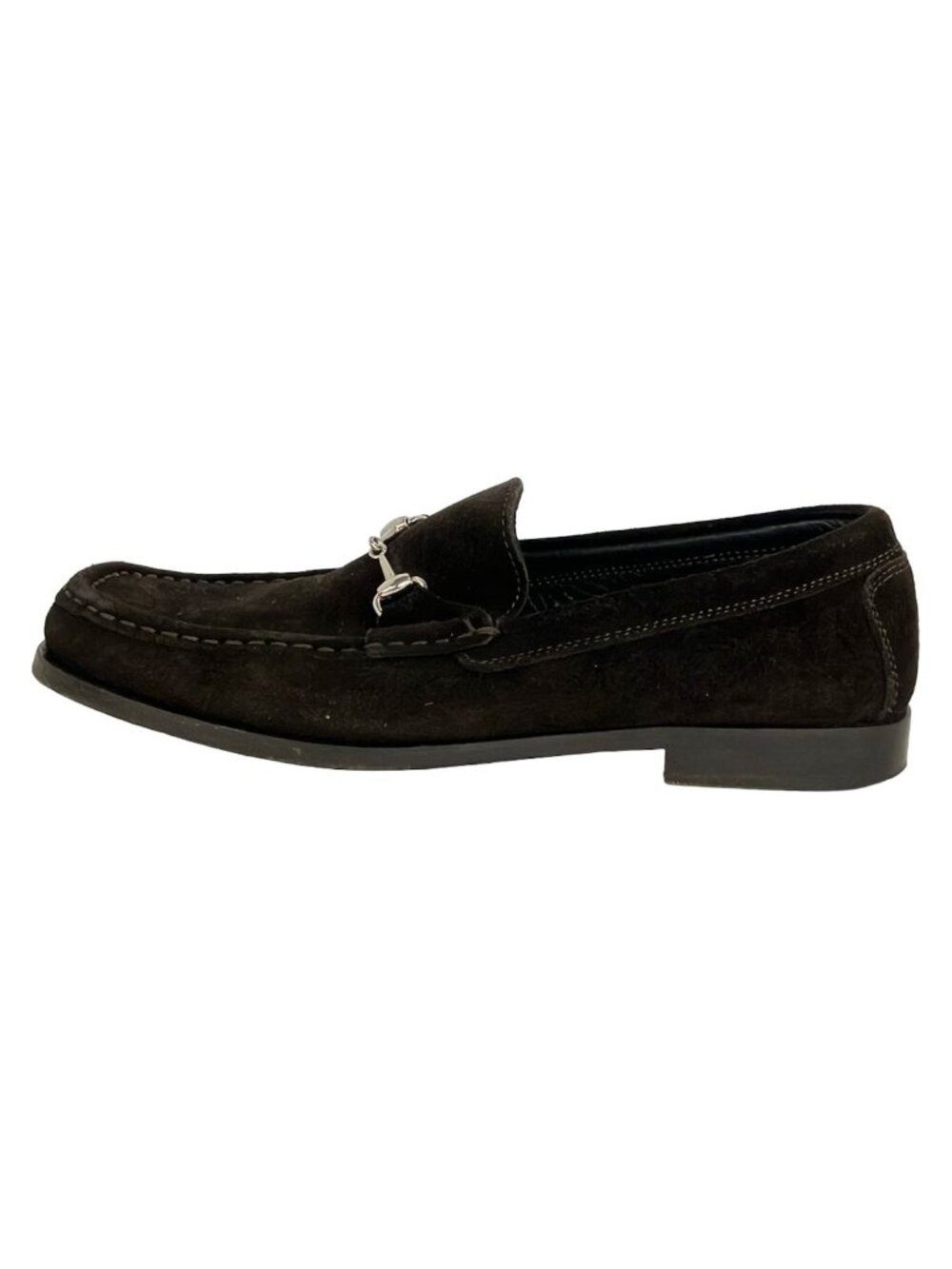 Gucci Loafers Dark Brown Gold Square Toe Bit